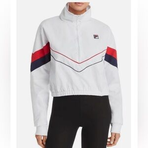 Windbreaker jacket with half zipper multicolor